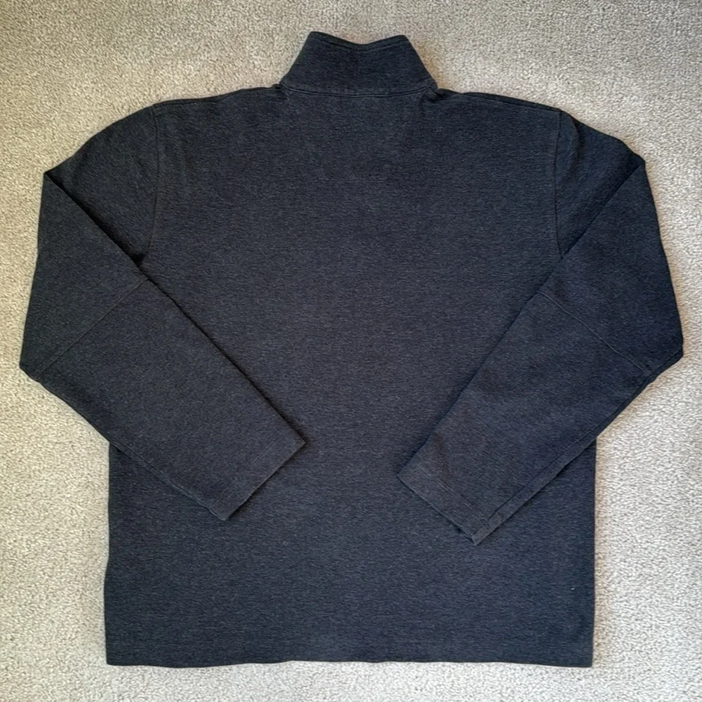 Nautica Mens 1/4 Zip Sweatshirt Elbow Patches Cotton Charcoal Grey Size XL